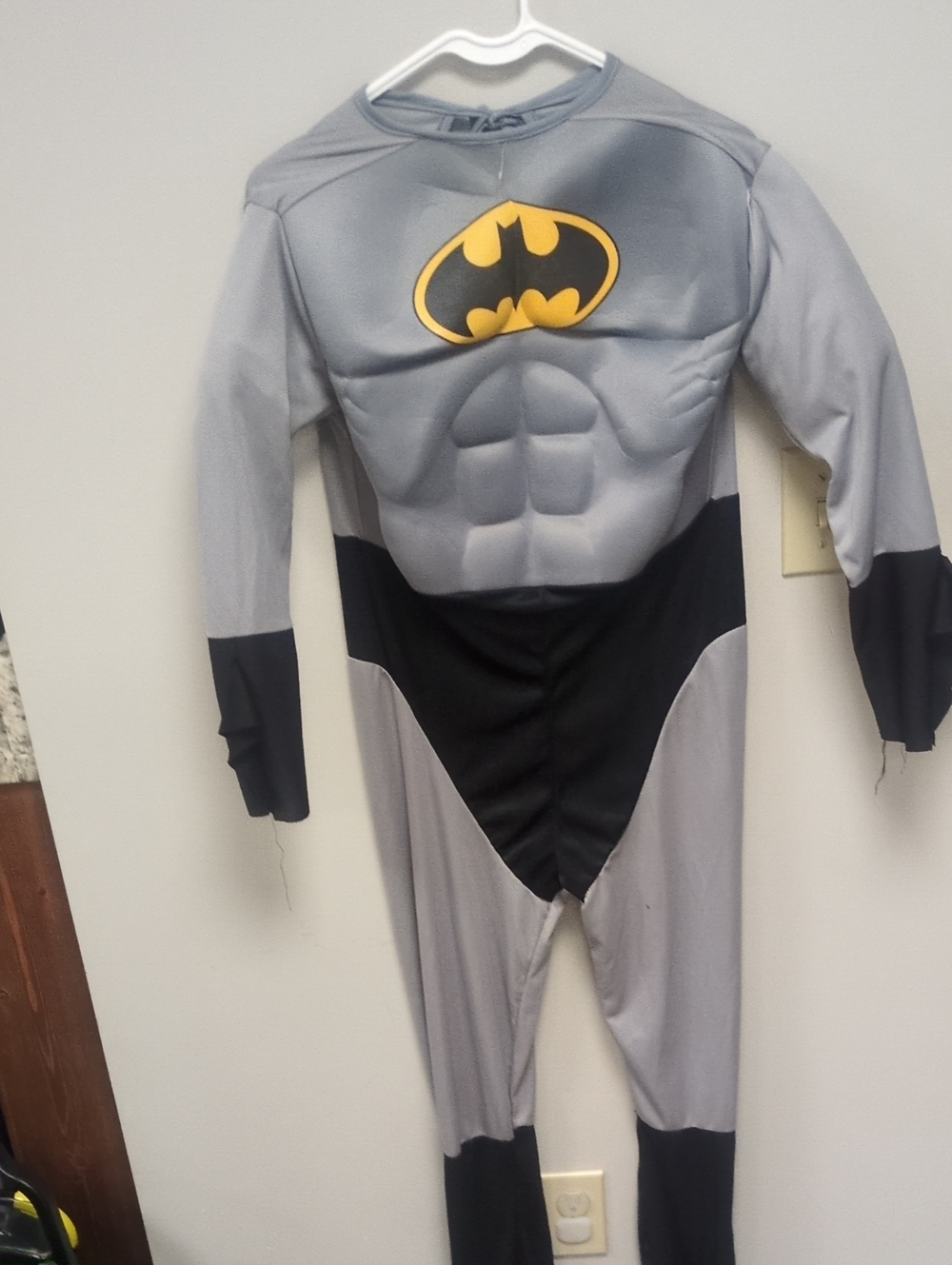 Rubie's Gray and Black Batman Muscle Chest Kids Costume with Yellow Emblem